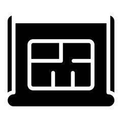 construction plan glyph icon