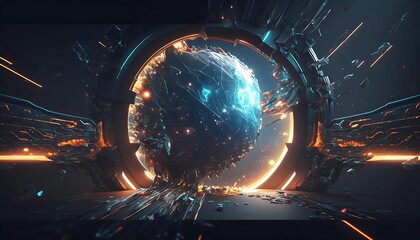 Abstract Cyber Space Background