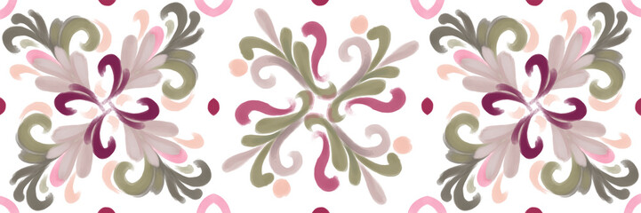 Set of illustrations - ceramic tile stylization with blue ornaments. Azulejos portugal, Turkish ornament, Moroccan tile mosaic, Talavera ornament.