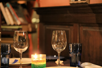 table setting in the restaurant for the cafe interior menu