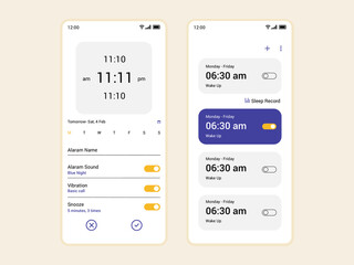 Set alarm mobile application concept design