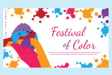 festival of color holi vector flayer banner design
