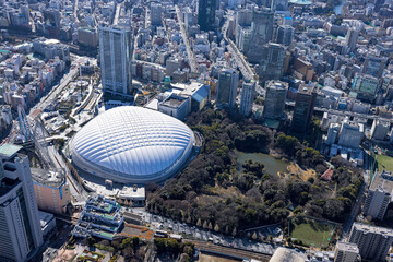 後楽園周辺街並み・空撮・2023撮影