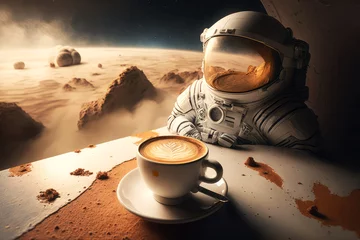 Foto op Plexiglas first cappuccino in space, ai © Fatih Nizam
