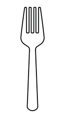 Black Line Fork Icon Clipart Vector Illustration