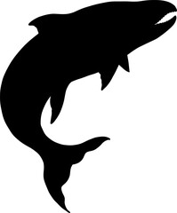 Salmon art highly detailed in line art style.Fish png by hand drawing.