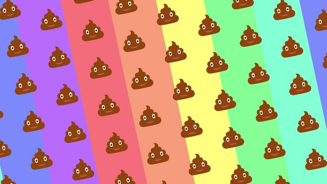 デフォルメされたコミカルなうんちの背景_mp4/4Kサイズ
