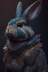 rabbit portrait futuristic, ai