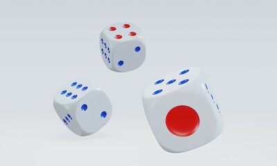 isolated dice for casino or gambling concept