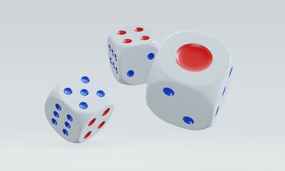 isolated dice for casino or gambling concept