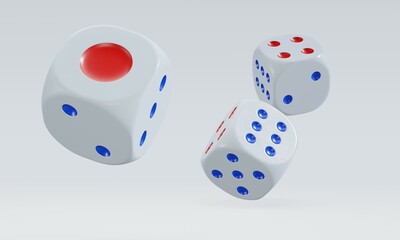 isolated dice for casino or gambling concept