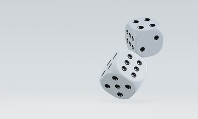 isolated dice for casino or gambling concept