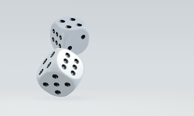 isolated dice for casino or gambling concept