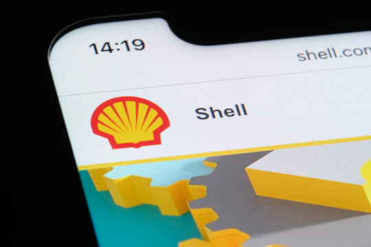 Shanghai,China-Feb. 17th 2023:close up Shell plc company brand logo on website on screen 