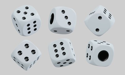 isolated dice for casino or gambling concept