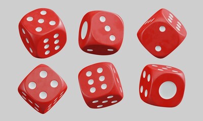 isolated dice for casino or gambling concept