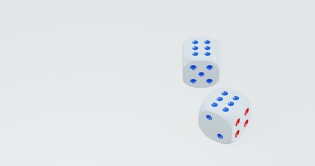 isolated dice for casino or gambling concept