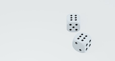 isolated dice for casino or gambling concept