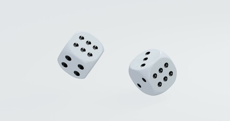 isolated dice for casino or gambling concept