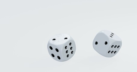 isolated dice for casino or gambling concept