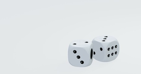 isolated dice for casino or gambling concept
