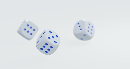isolated dice for casino or gambling concept