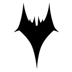 black and white of bat icon