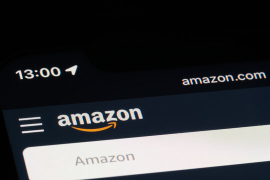 Shanghai,China-Feb. 17th 2023:close up Amazon.com company brand logo on website on screen 