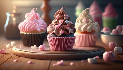 Beautiful decorative cupcakes 