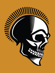 vector skull punk illustration