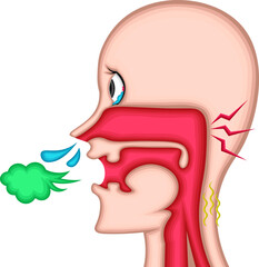 アレルギー　風邪　イラスト