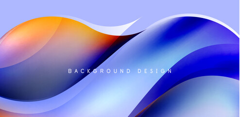 Abstract elegant flowing shapes background, fluid gradient colors. Template for covers, templates, flyers, placards, brochures, banners