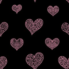 Obraz na płótnie Canvas seamless pattern with hearts