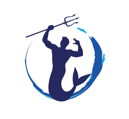 silhouette of a merman logo © fusiangkara