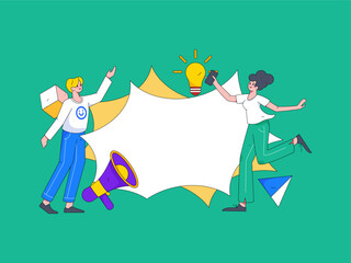 Notice bulletin vector creative flat hand drawn illustration
