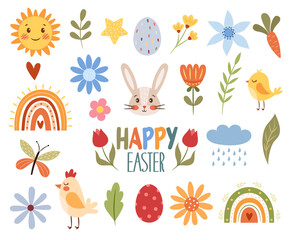 Easter spring cute sticker set