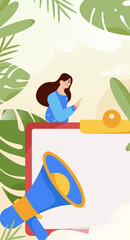 Notice bulletin vector creative flat hand drawn illustration
