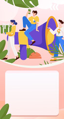 Notice bulletin vector creative flat hand drawn illustration
