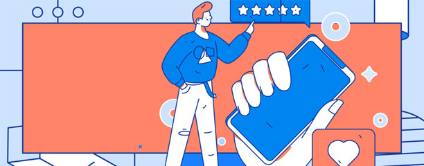 Notice bulletin vector creative flat hand drawn illustration
