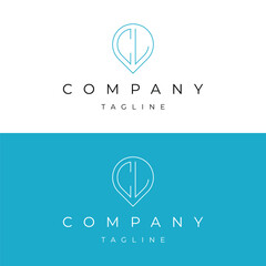 Letter CL LC initial point pin map local icon logo design vector template