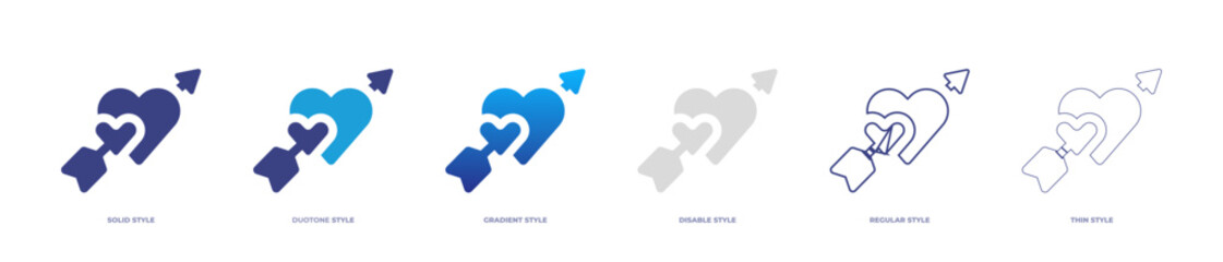 Love and romance icon set full style. Solid, disable, gradient, duotone, regular, thin. Vector illustration and transparent icon.