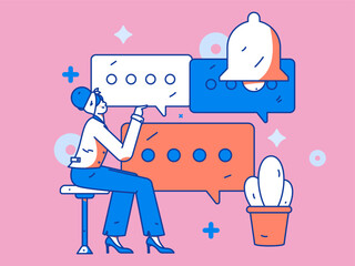 Notice bulletin vector creative flat hand drawn illustration
