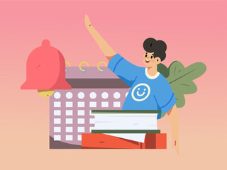 Notice bulletin vector creative flat hand drawn illustration
