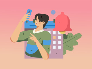 Notice bulletin vector creative flat hand drawn illustration
