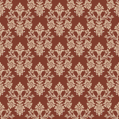 light Gold and dark red vector seamless pattern. Ornament, Traditional, Ethnic, Arabic, Turkish, Indian motifs. Great for fabric and textile, wallpaper, packaging design or any desired idea.