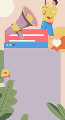 Notice bulletin vector creative flat hand drawn illustration
