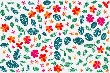 Fototapeta premium floral ornament pattern in colorful flat design for gift wrapping, vector stock