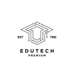 Education Technology logo icon design vector illustration
