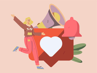 Notice bulletin vector creative flat hand drawn illustration
