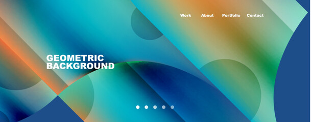 Circle, round elements and lines geometric abstract background. Vector Illustration For Wallpaper, Banner, Background, Card, Book Illustration, landing page